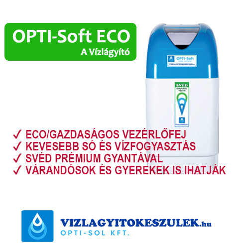 OPTI-Soft ECO 30 VR34 vízlágyító - MINDEN KOROSZTÁLY IHATJA a berendezés által kezelt vizet! - A LEGJOBB VÁLASZTÁS !