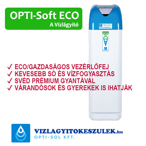OPTI-Soft ECO 100VR34 vízlágyító - MINDEN KOROSZTÁLY IHATJA a berendezés által kezelt vizet! - A LEGJOBB VÁLASZTÁS!