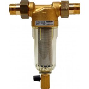   Honeywell 100 mikronos FF06 előszűrő 1" csatlakozással, mosható, nemesacél szűrőkosárral, hollanderrel, leeresztővel 
